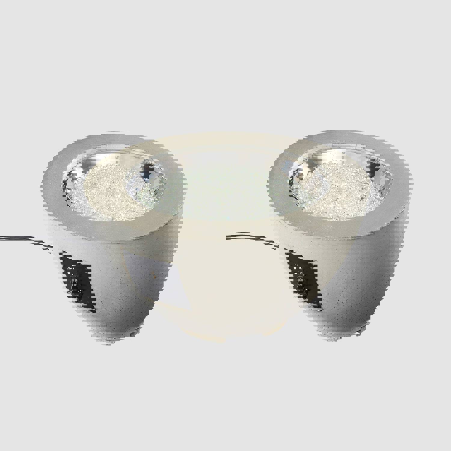 Cove Round Gas Fire Pit Bowl 29 - Natural Grey Supercast™ Concrete Outdoor Fire Pit