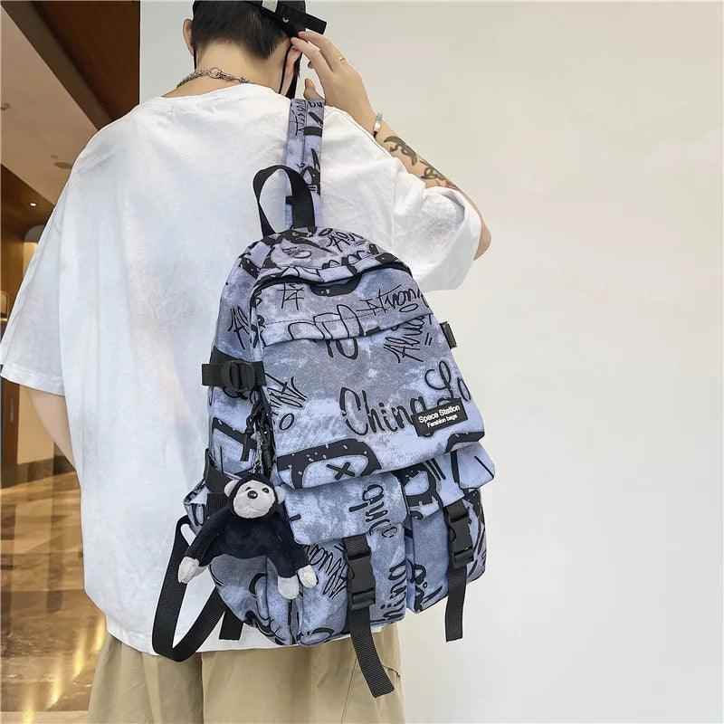 Cool Graffiti Backpack QC346 - Large Capacity Student Bookbag
