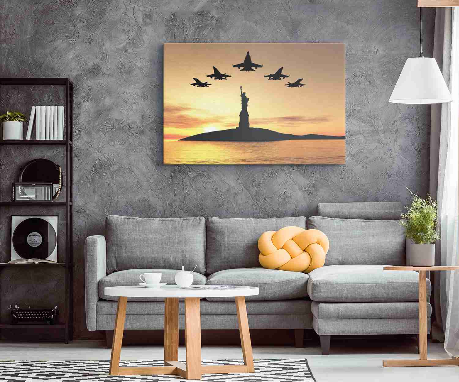 PATRIOTIC SUNSET FLYOVER - CANVAS ART