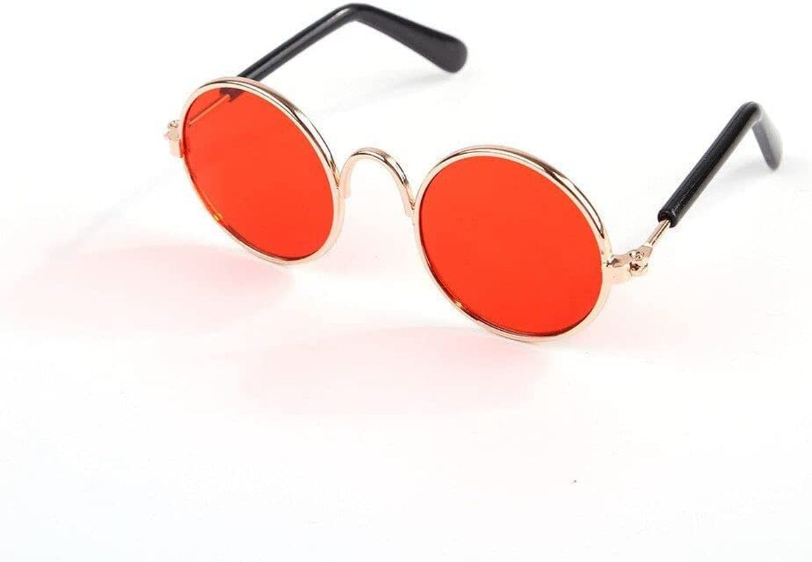 Round Pet Cat Glasses Lovely Sunglasses for Small to Medium Pets with Punk Style (Pink)
