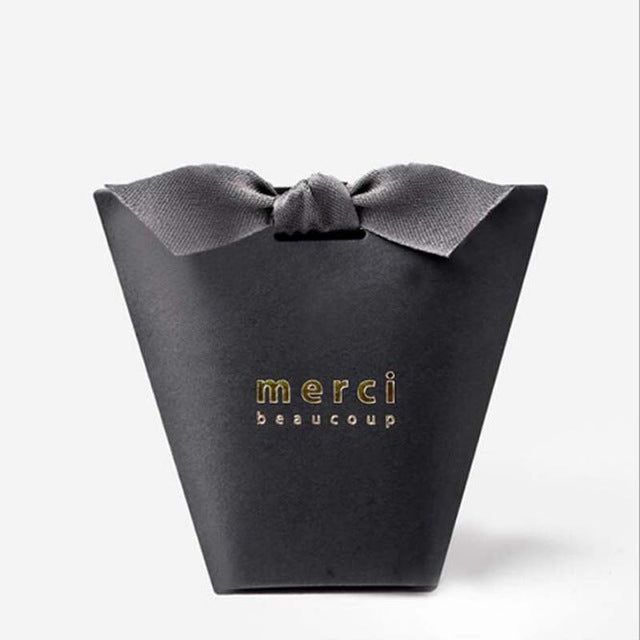 50 PCS French Style Merci Beaucoup Wedding Candy Gift Boxes - Elegant Thank You Favors