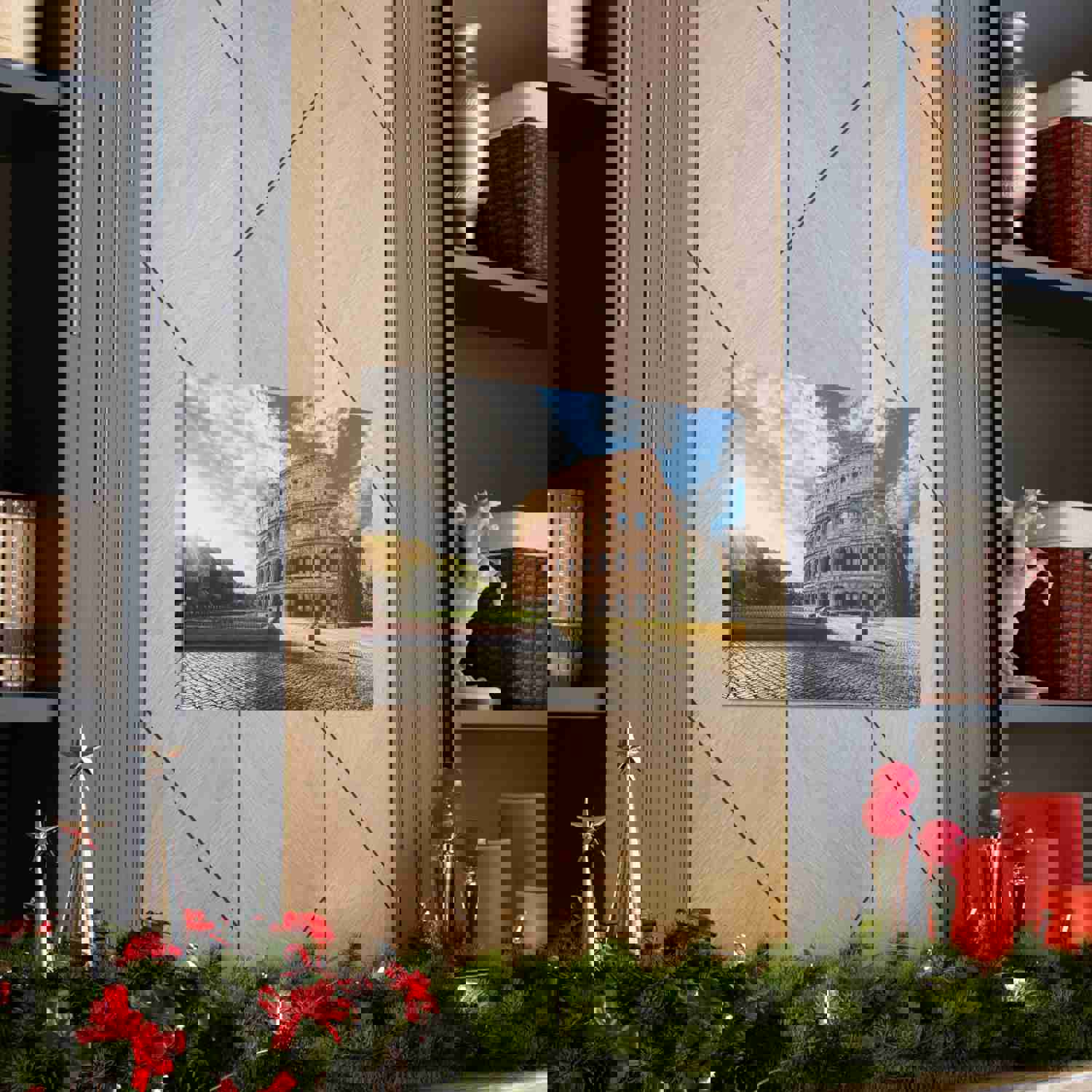 Italy Colosseum in Rome Modern Multicolor Scenic Nature Photography Canvas Wall Art