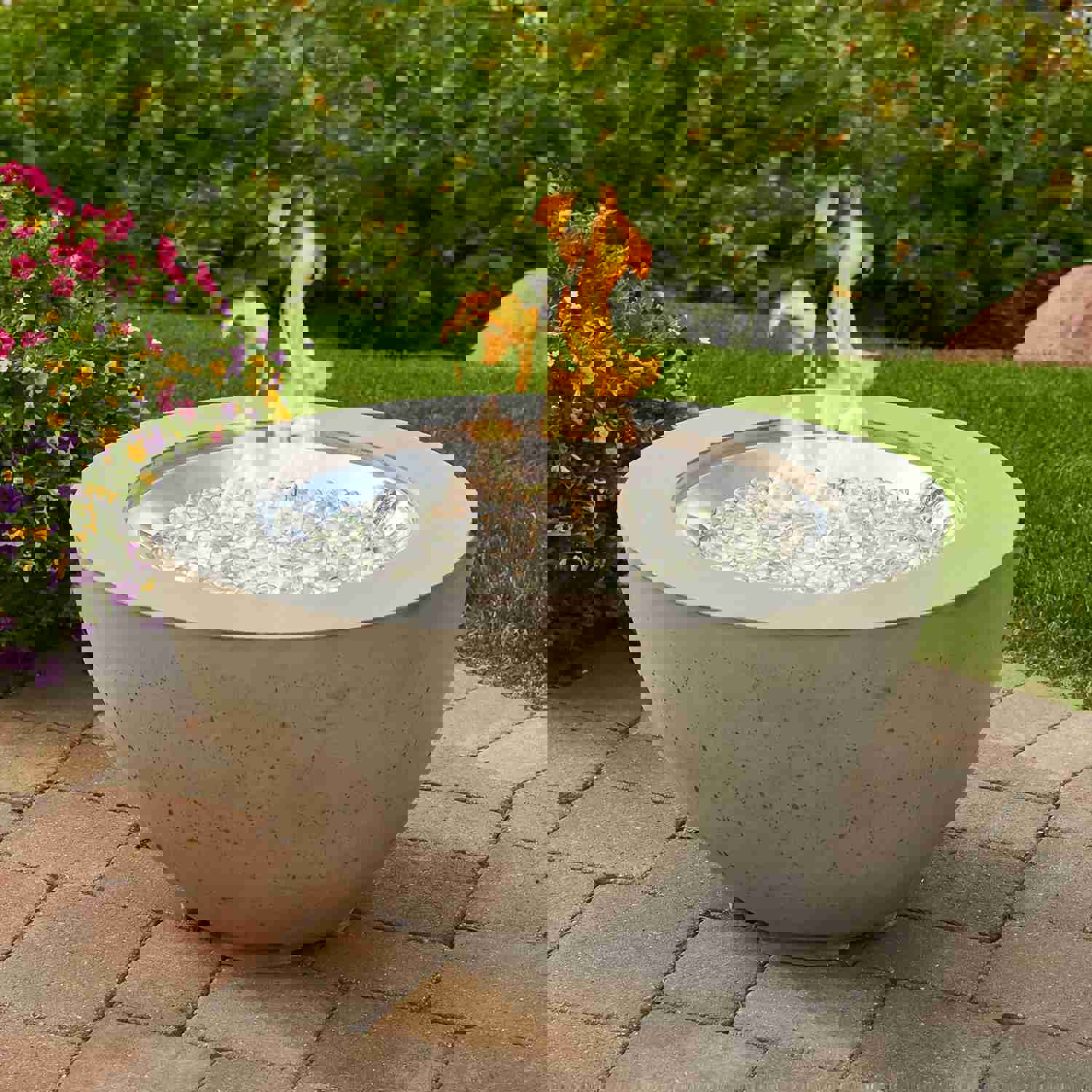 Cove Round Gas Fire Pit Bowl 29 - Natural Grey Supercast™ Concrete Outdoor Fire Pit