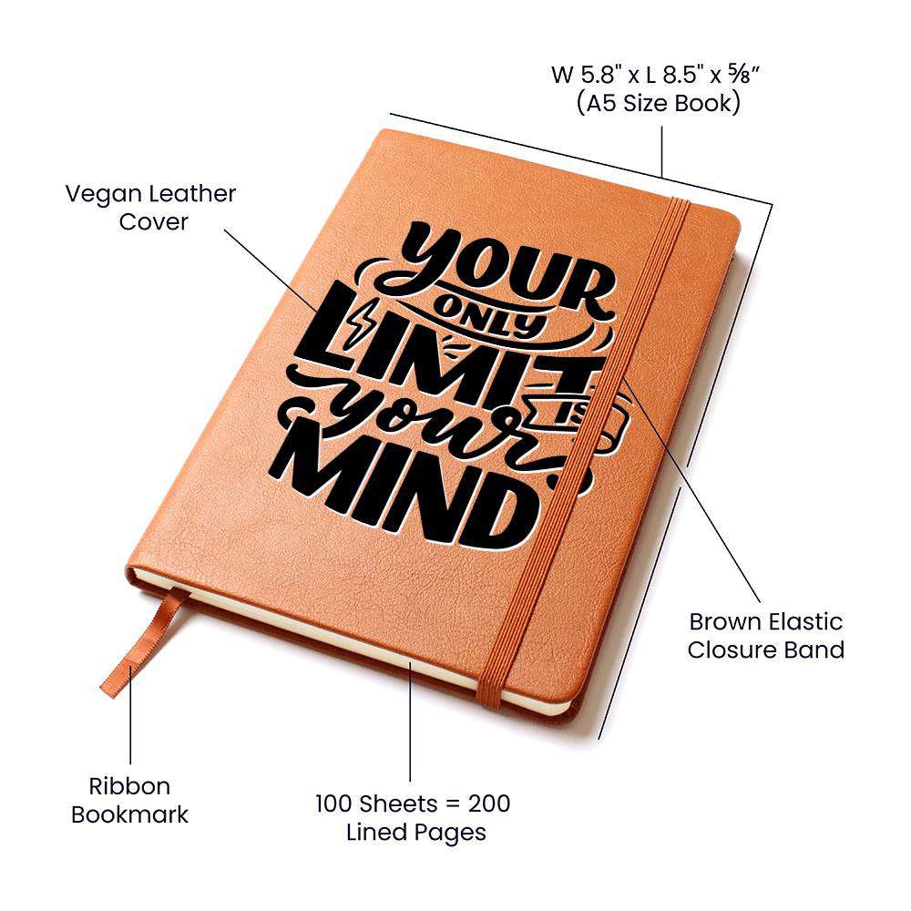 Your Only Limit - Inspirational Leather Journal - Encouragement, Birthday or Christmas Gift