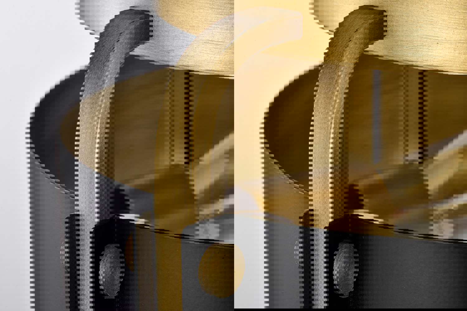 SATCO/NUVO Altos 3 Light Semi Flush 14 Inch Matte Black And Natural Brass Finish Ceiling Light