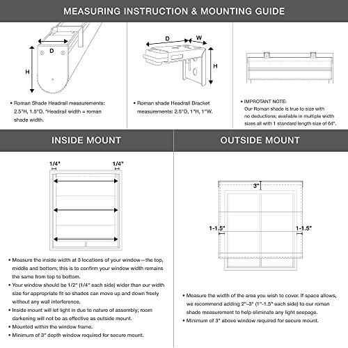 Madison Park Cordless Roman Shades - Como Grey, 27x64, Room Darkening, Energy Efficient