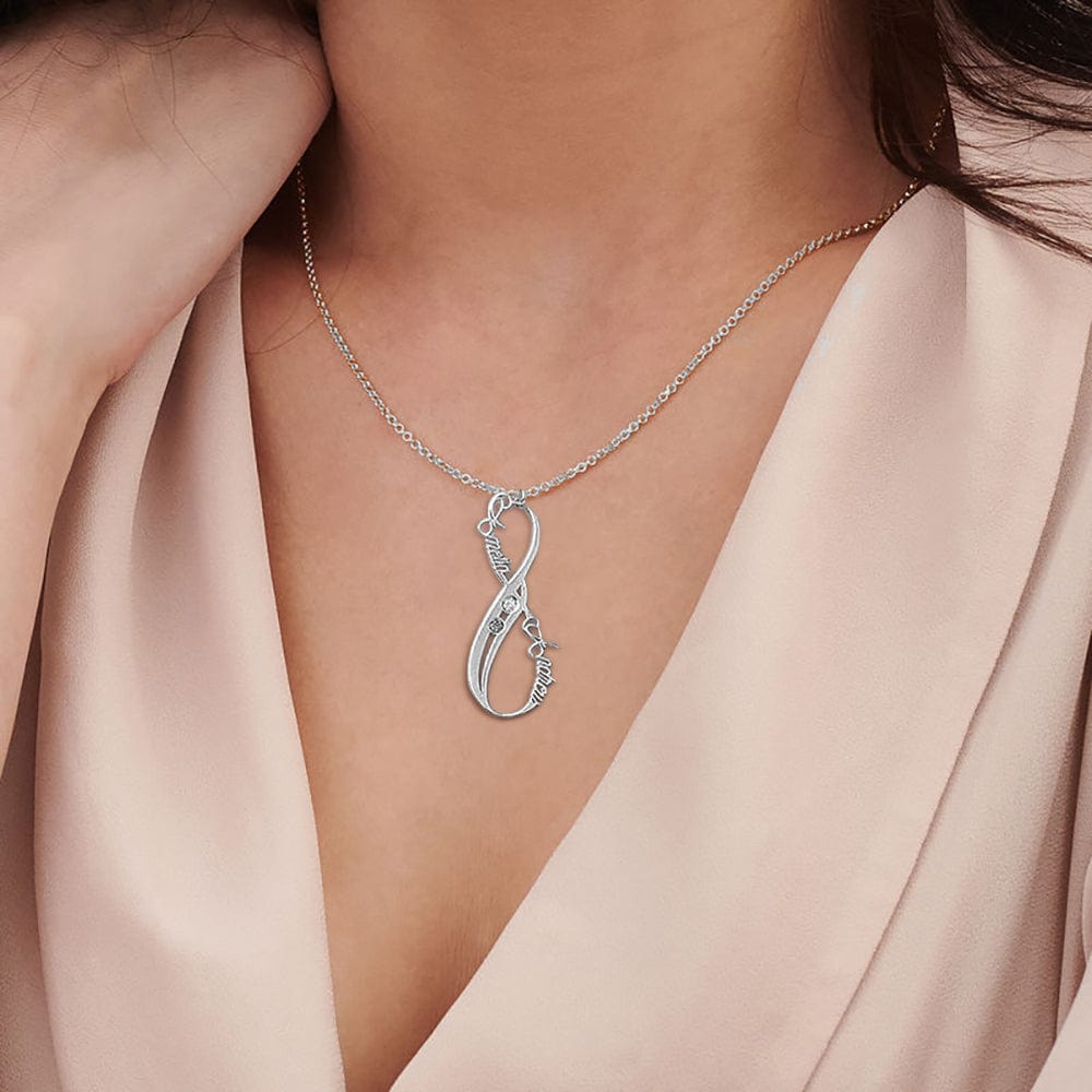 Custom Text Heterosexual Necklace Personalized Silver Name Necklace Jewelry Design for Mother's Day Gift