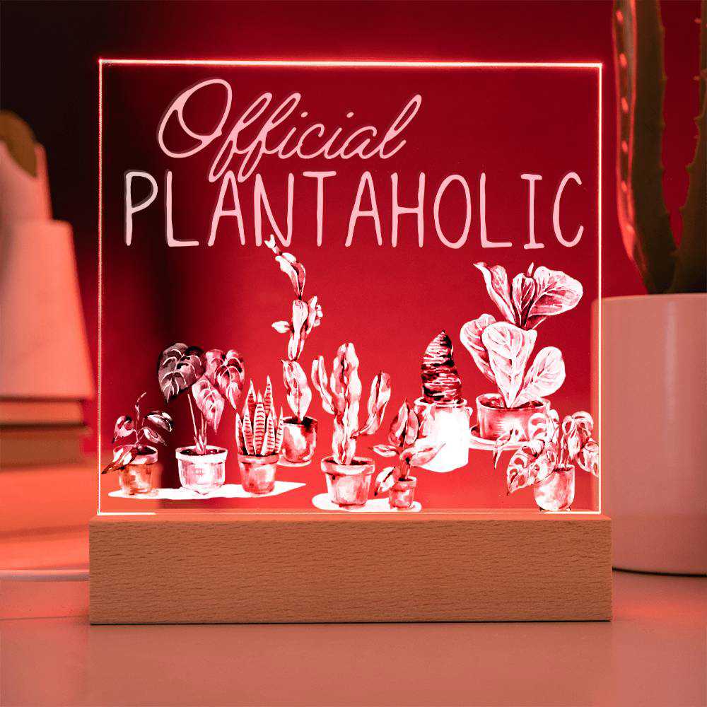 Funny Plant Acrylic LED Night Light - Indoor Home Garden Decor - Perfect Gift for Plant Lovers