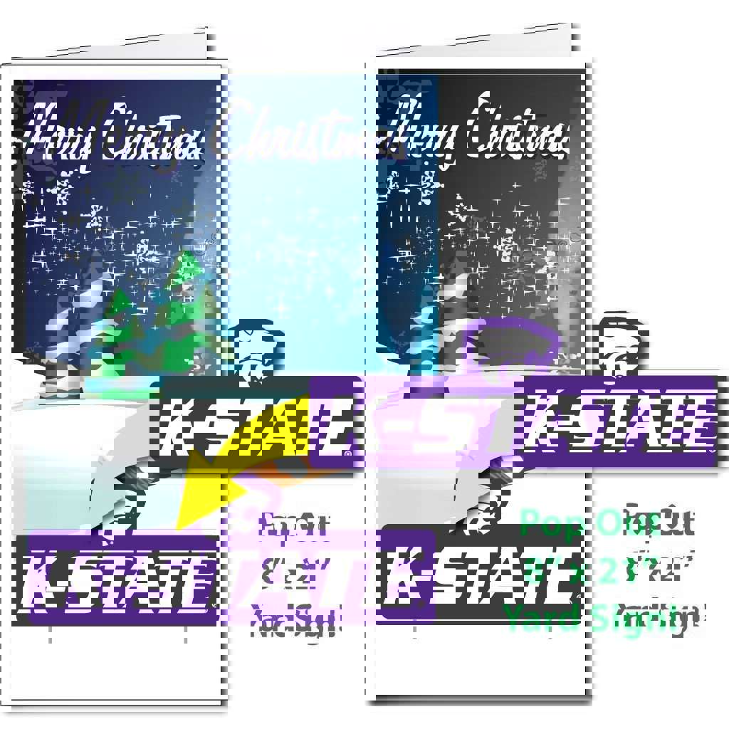 2x3 Giant Kansas State Holiday Greeting Card & Yard Sign