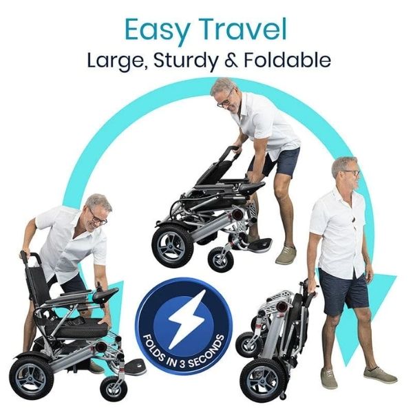 Vive Health Foldable Electric Wheelchair - 2024 Upgraded Model