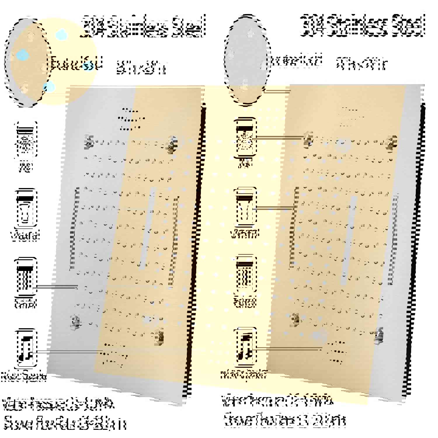 ENCORE | COMPLETE LUXURY DUAL SHOWERHEAD LED MUSIC SHOWER SYSTEM