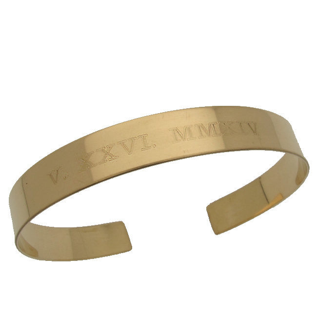 Custom Roman Numeral Gold Bracelet - Personalized Gift for Her