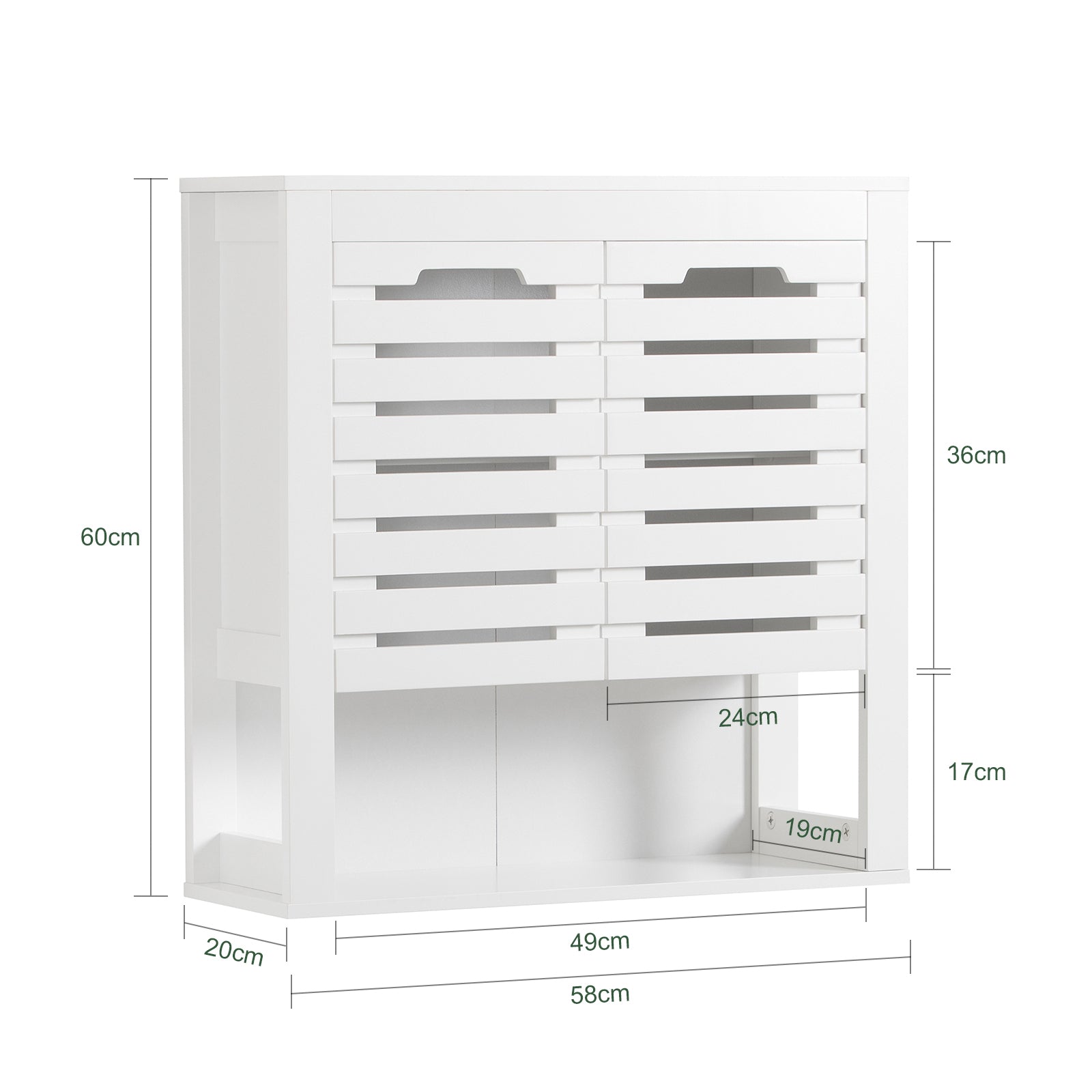 BZR51-W White Wall Mounted Cabinet for Kitchen and Bathroom