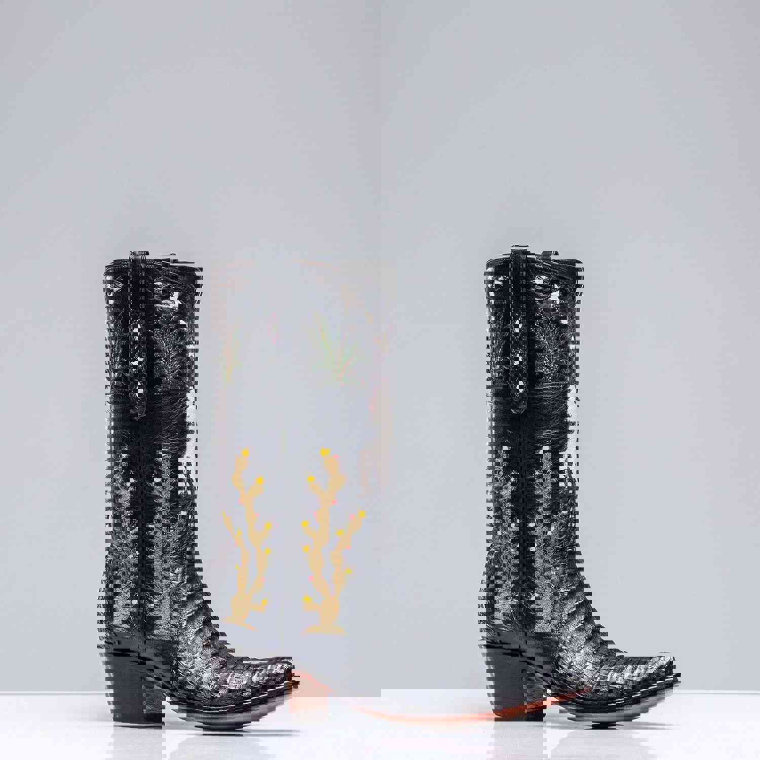 Handcrafted Inlaid Western Boot in Navy