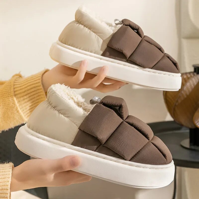 Winter Warm Cotton Slippers 2024 Waterproof Snow Boots for Indoor and Outdoor Use