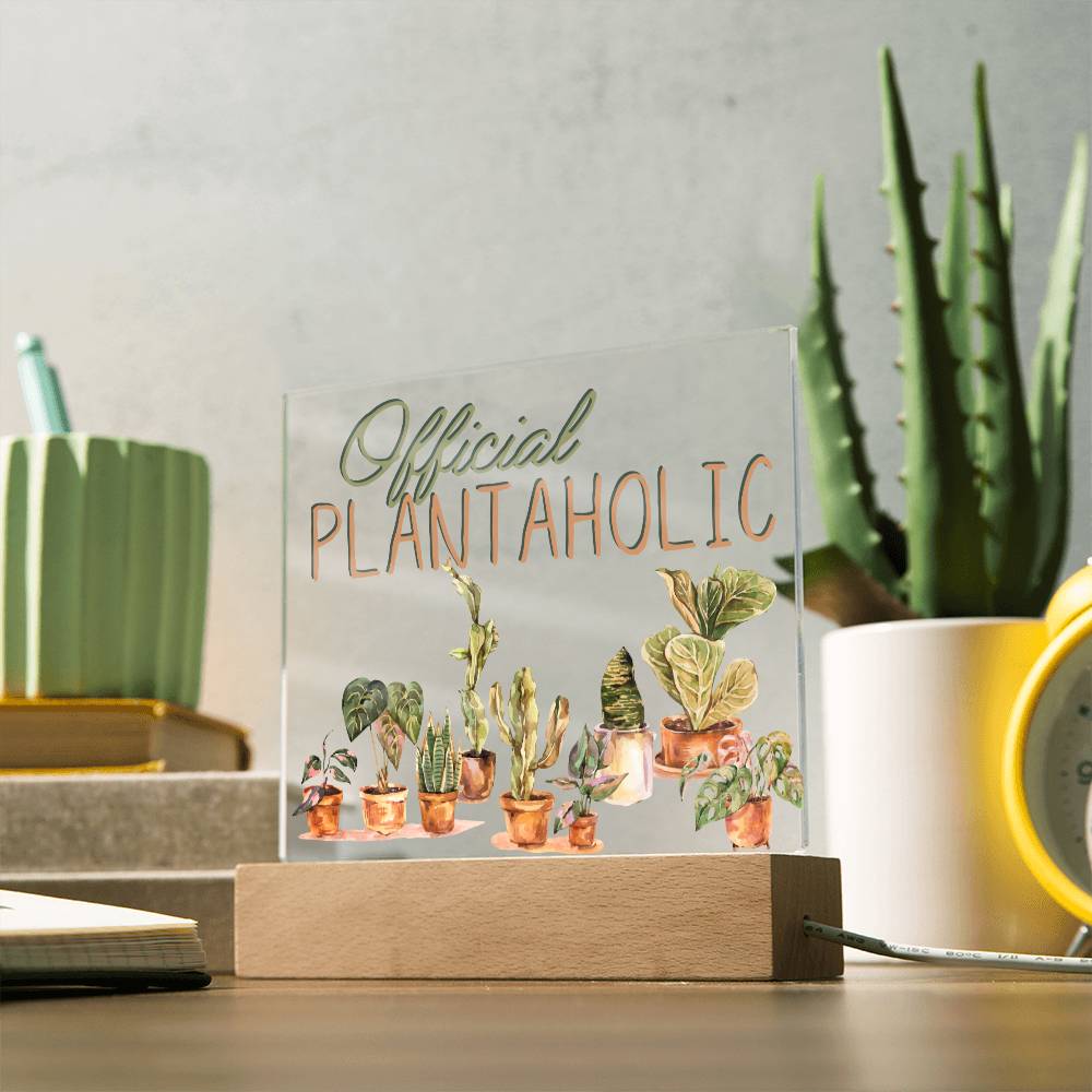Funny Plant Acrylic LED Night Light - Indoor Home Garden Decor - Perfect Gift for Plant Lovers