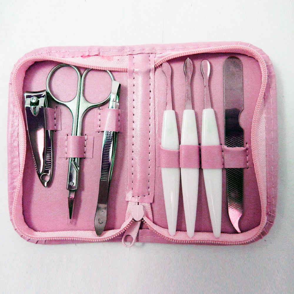 New 7 Pc Pedicure Manicure Set Nail Clipper Cleaner Beauty Kit Case Tools Travel