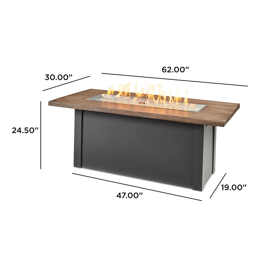 Outdoor Greatroom Co Havenwood 62-Inch Rectangular Gas Fire Pit Table