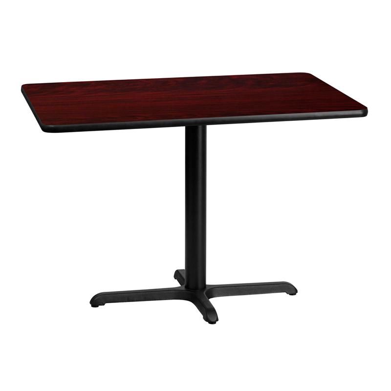 Flash Furniture 30 x 42 Rectangular Mahogany Laminate Table Top with 22 x 30 Table Height Base
