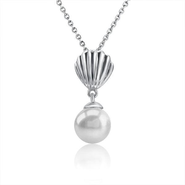 Pearl Seashell Pendant - 925 Sterling Silver with Akoya, Freshwater, or Tahitian Pearl