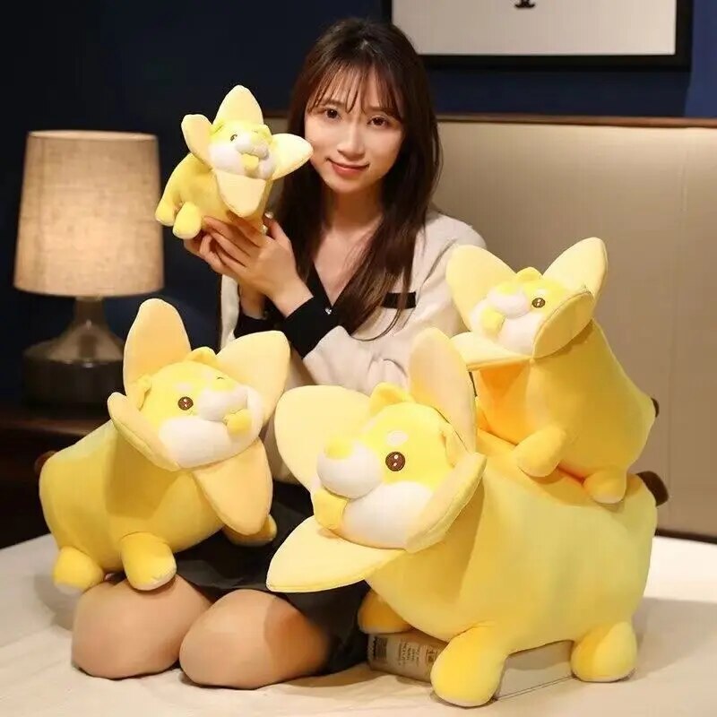 Plush Toy Banana Shiba Inu - Cute Fluffy Stuffed Doll for Kids and Pets