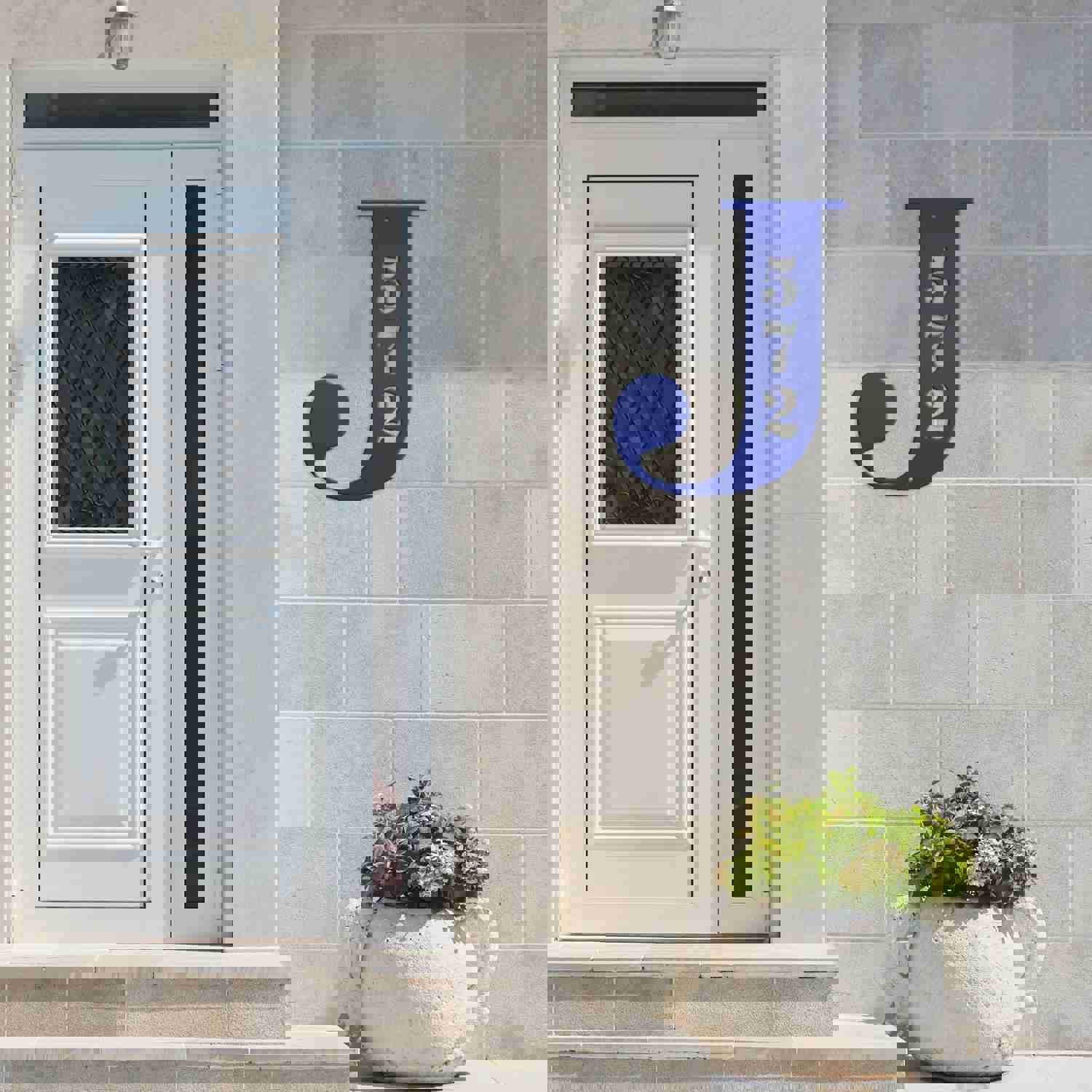 Personalized Monogram House Number Metal Sign - Custom Address Sign for Home, Wedding & Housewarming Gift