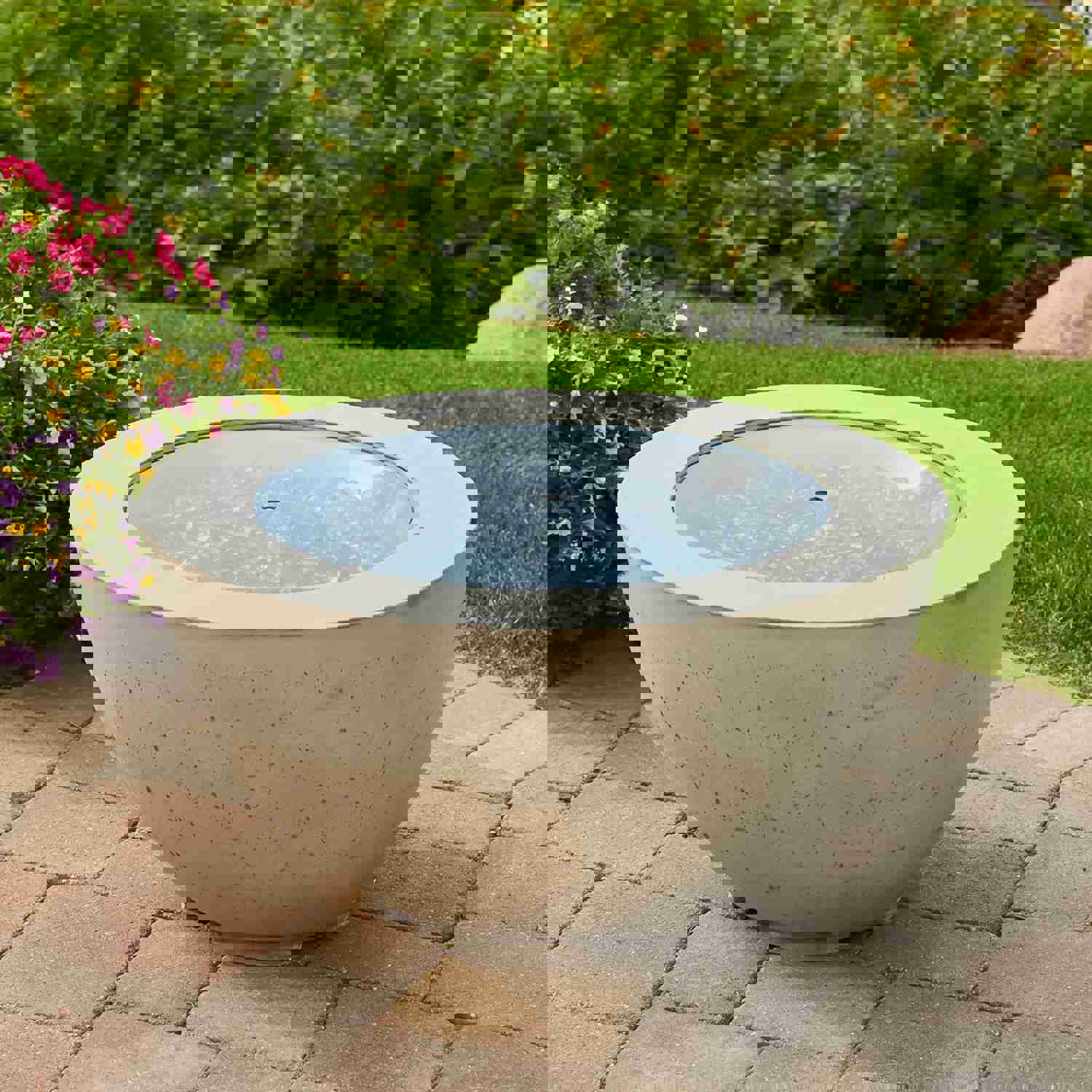 Cove Round Gas Fire Pit Bowl 29 - Natural Grey Supercast™ Concrete Outdoor Fire Pit