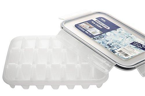 Komax Biokips Ice Cube Trays With Locking Lid - 4-Pack Set for Whiskey & Cocktails