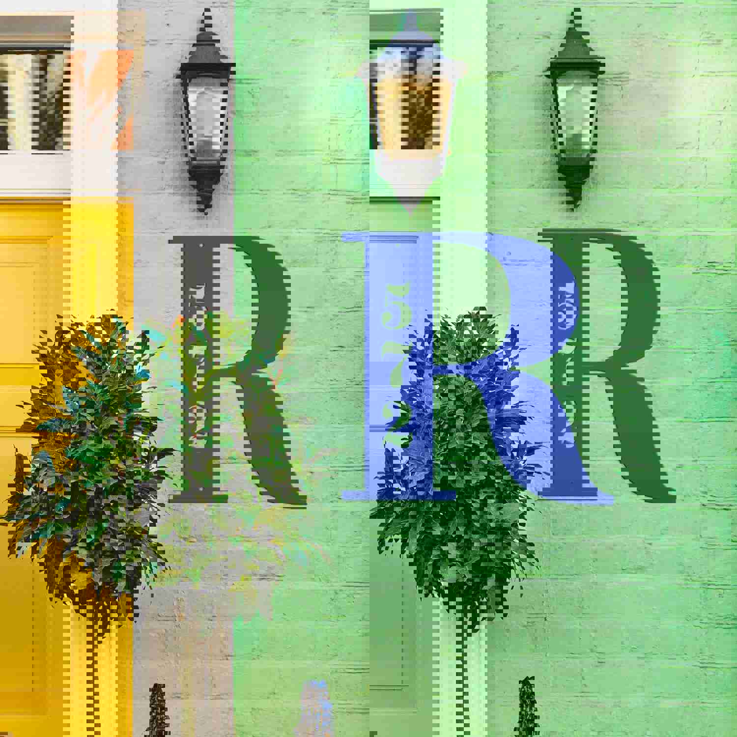 Personalized Monogram House Number Metal Sign - Custom Address Sign for Home, Wedding & Housewarming Gift