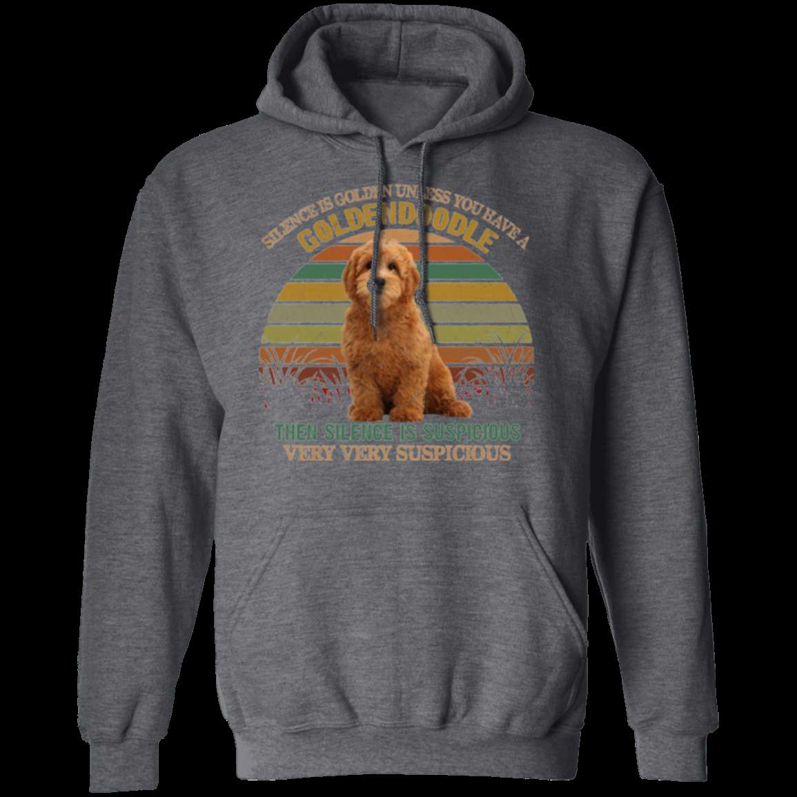 SILENCE IS GOLDEN Pullover Hoodie - 8 oz Unisex Hoodie with Digital Print