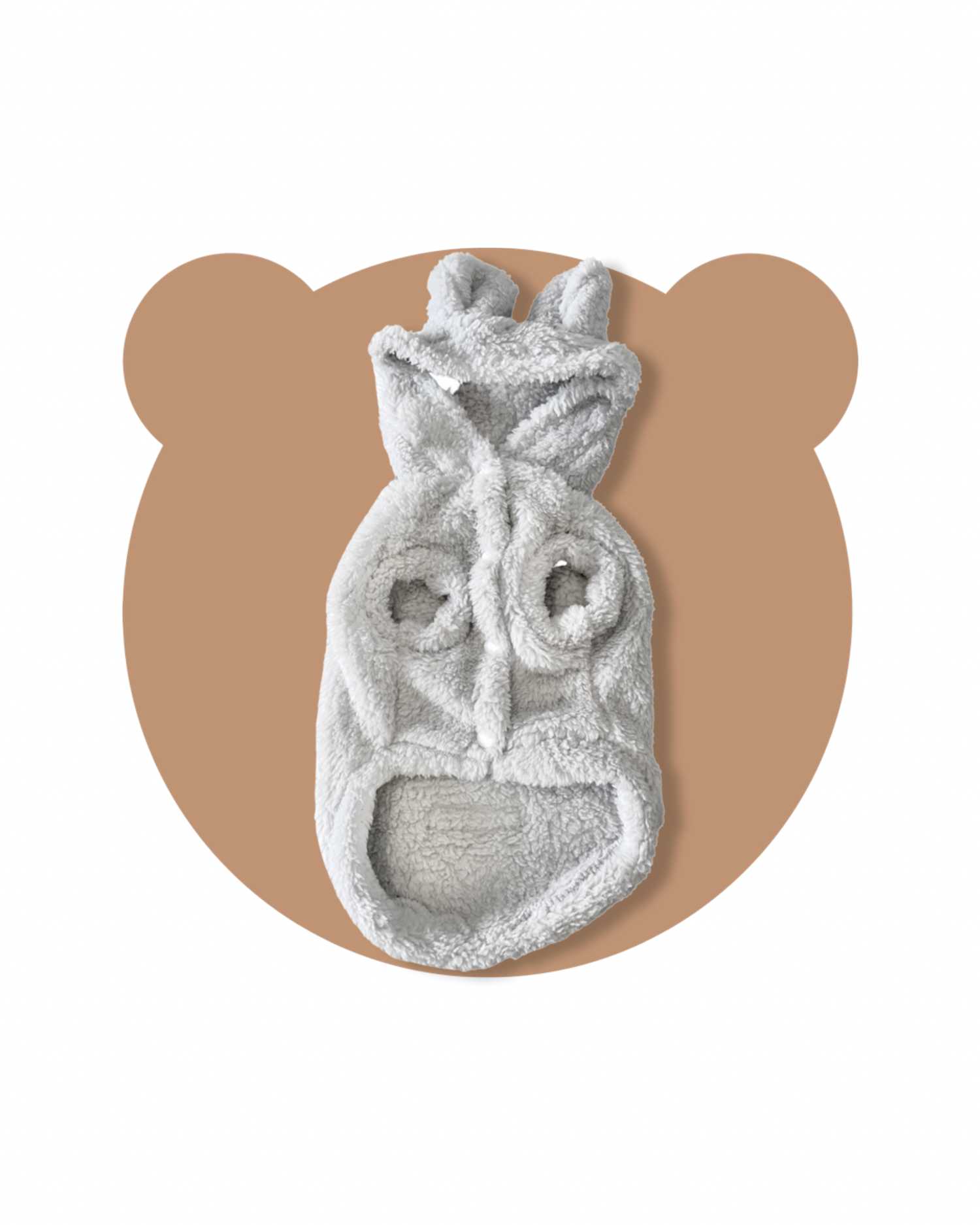 Warm Fleece Bear Hoodie (Gray)