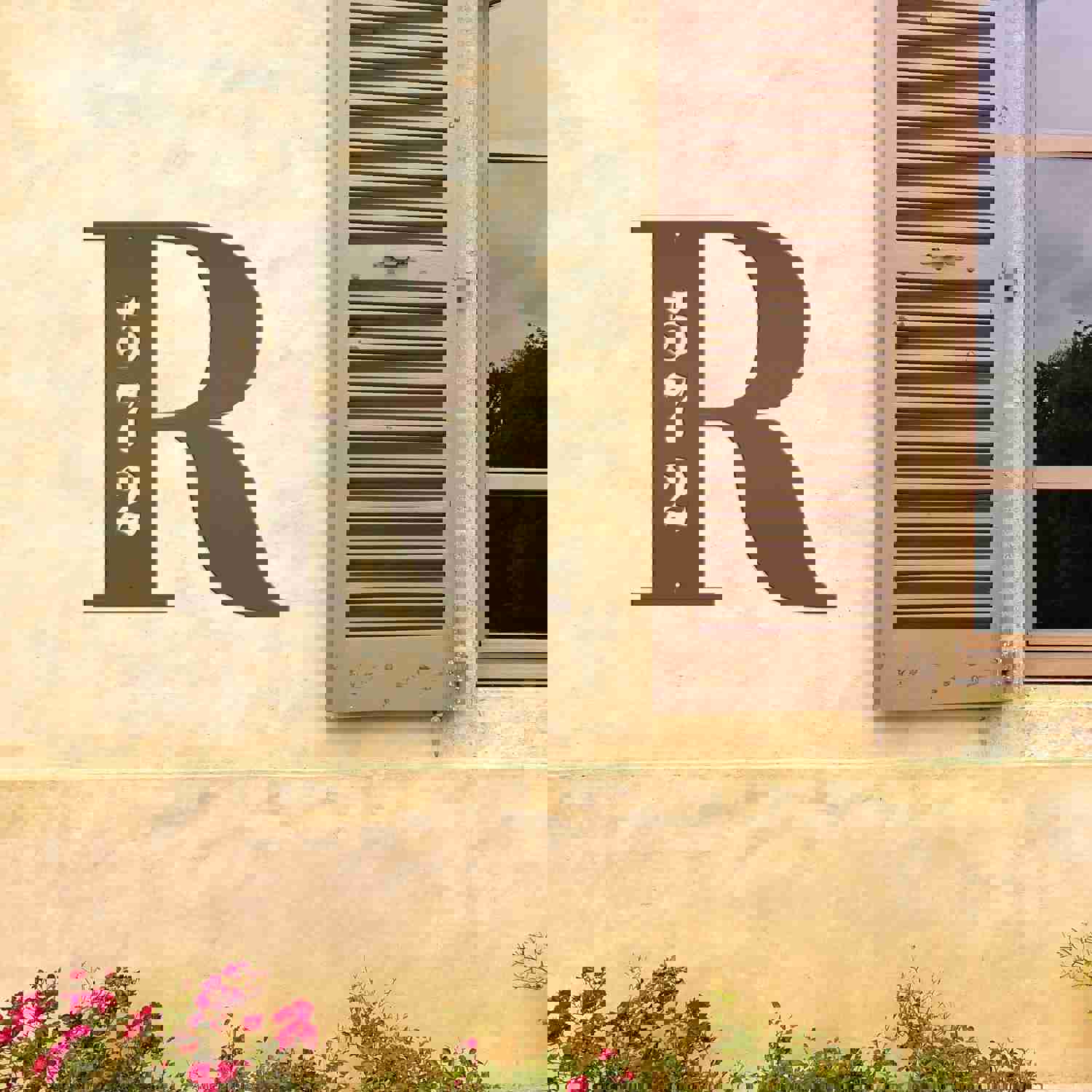 Personalized Monogram House Number Metal Sign - Custom Address Sign for Home, Wedding & Housewarming Gift