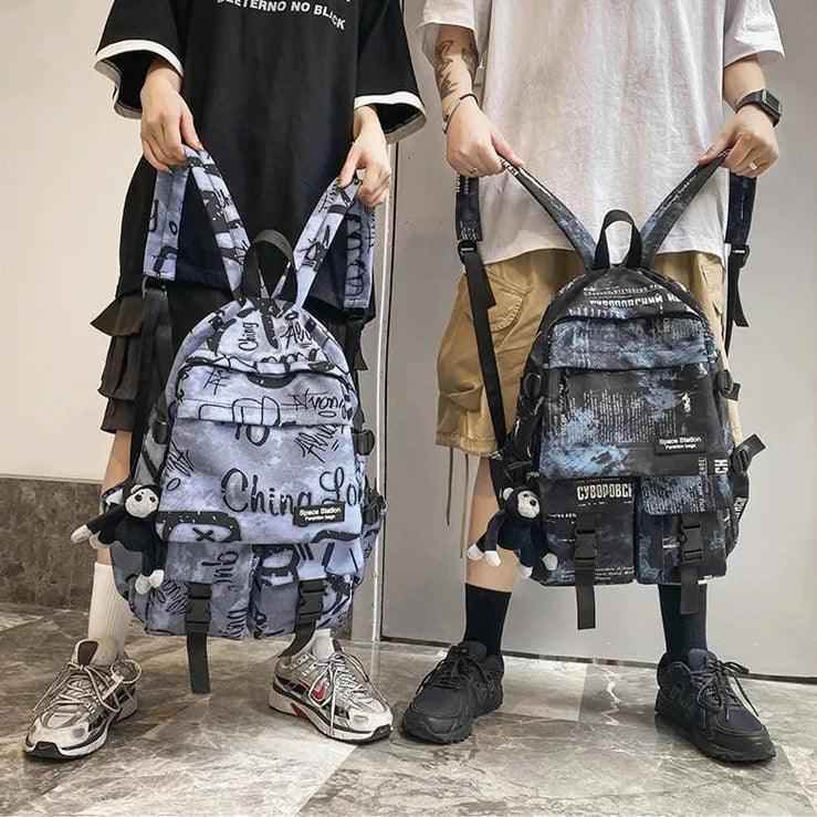 Cool Graffiti Backpack QC346 - Large Capacity Student Bookbag