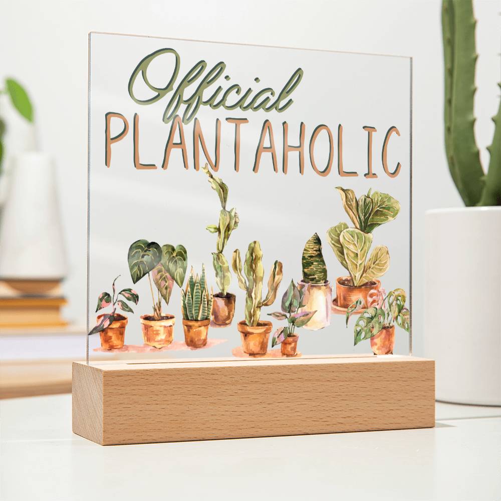Funny Plant Acrylic LED Night Light - Indoor Home Garden Decor - Perfect Gift for Plant Lovers