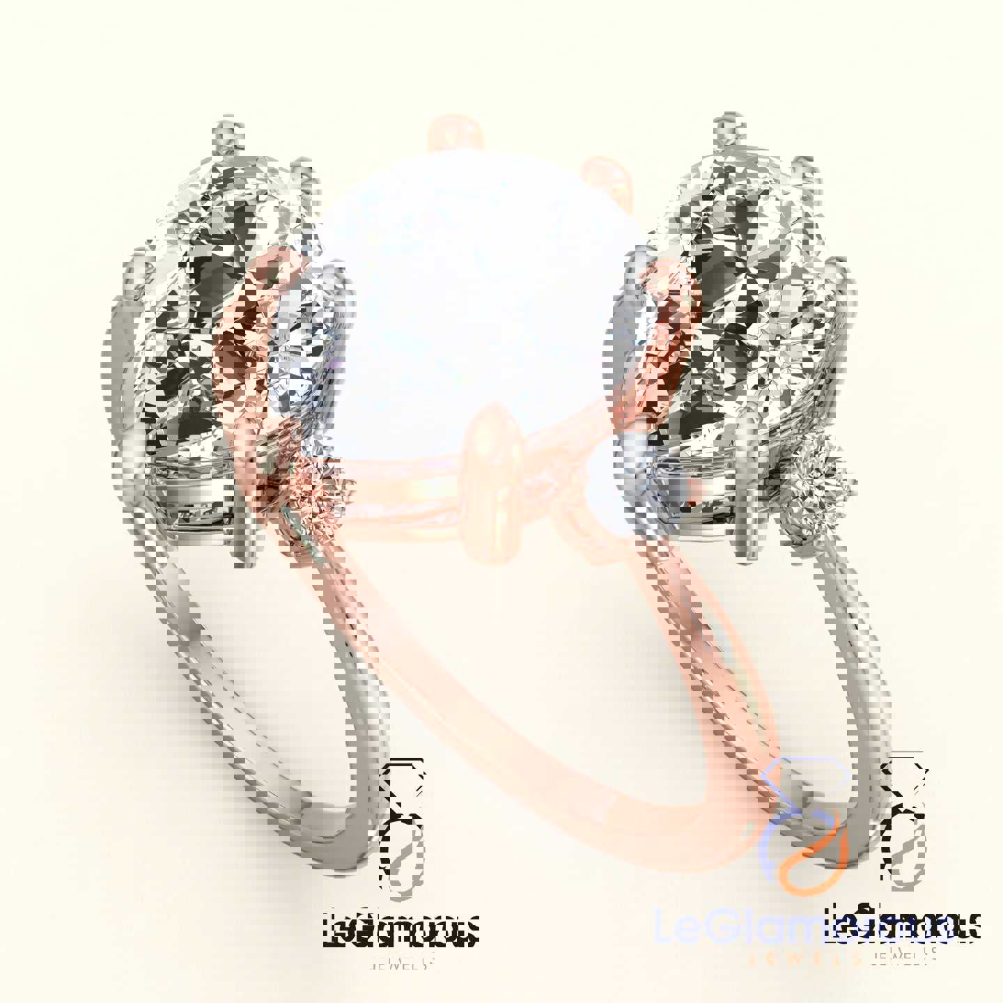 Pear Cut Three Stone Engagement Ring with Lab Grown Diamond