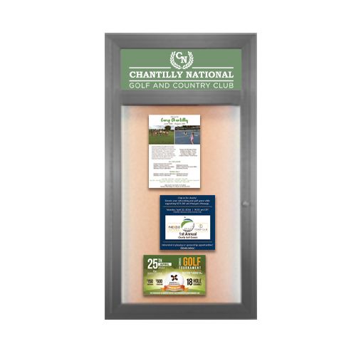 36 x 36 Outdoor Enclosed LED Lighted Poster Swing Case with Header Single Locking Door