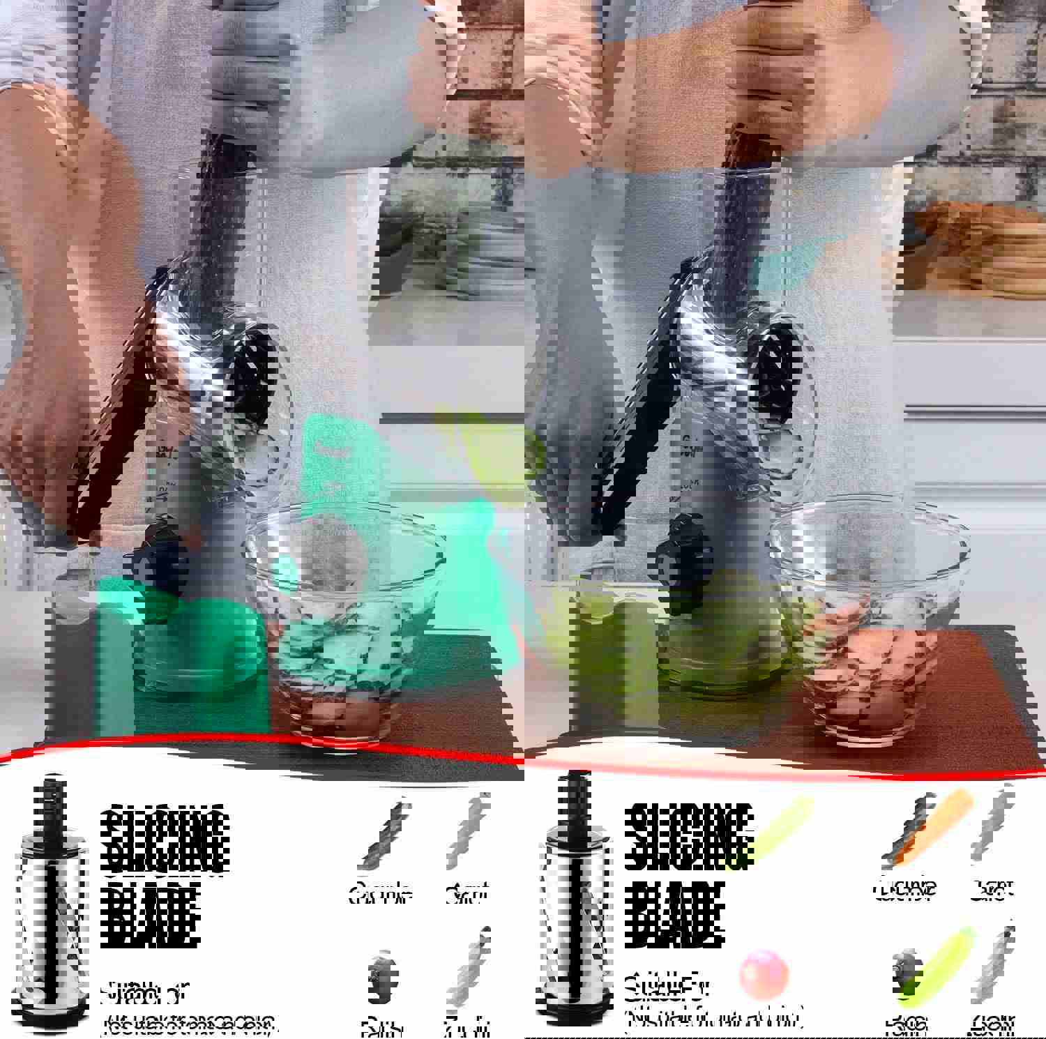 Rotary Cheese Grater with 3 Interchangeable Blades - Kitchen Mandoline Slicer for Fruits and Nuts