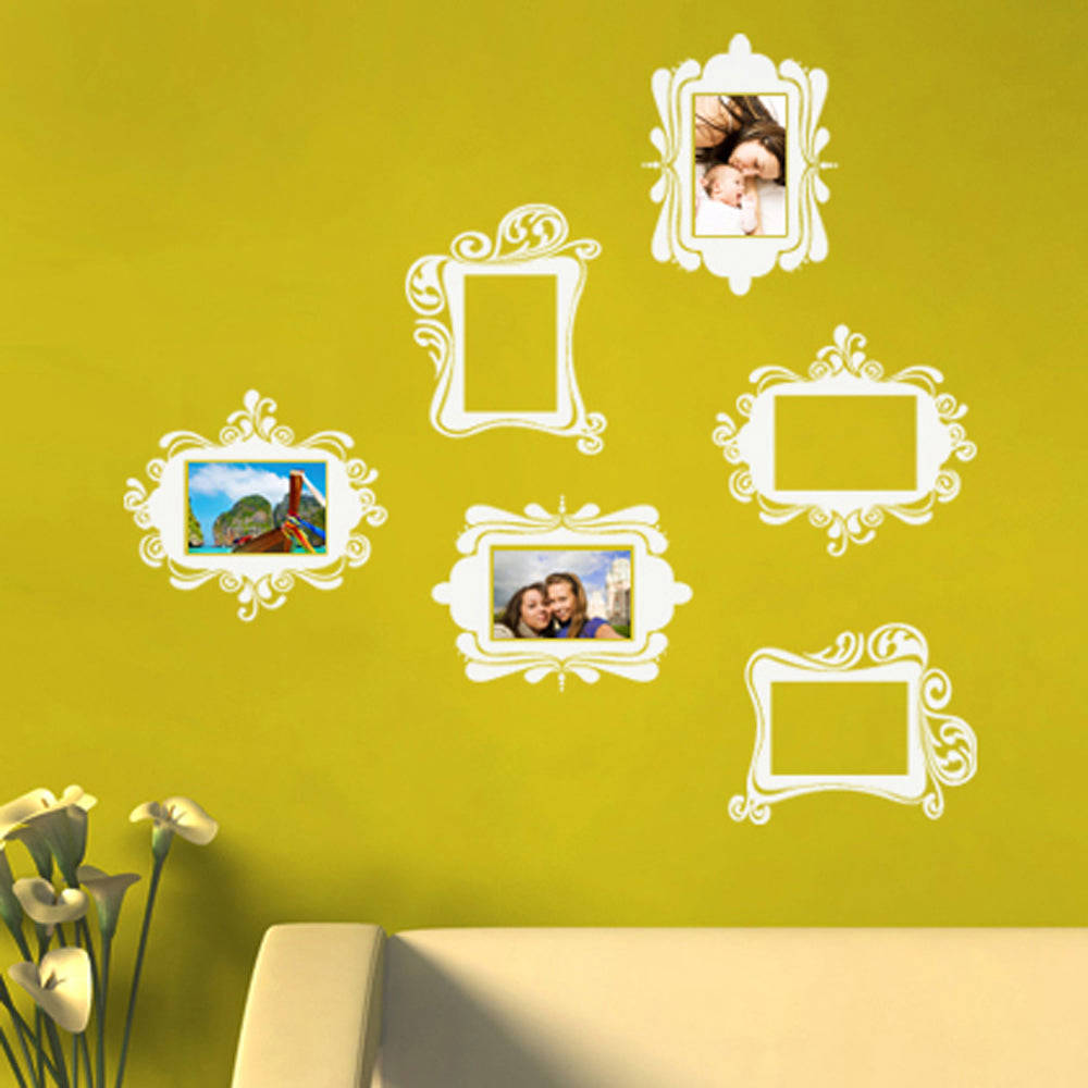 Vintage Photo Frame Wall Decals - 5x7, Set of 6