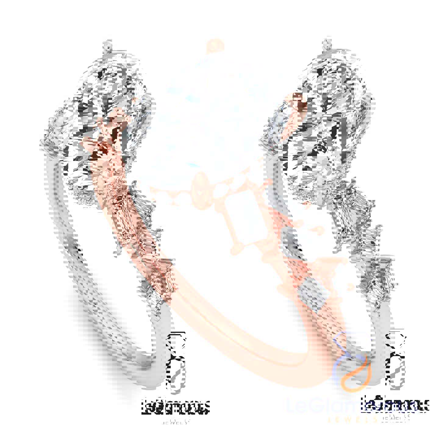 Oval Cut Hidden Halo Pave Style Lab Grown Diamond Engagement Ring
