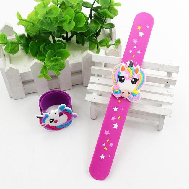 Colorful Unicorn Wristband Slap Bracelet for Kids - Star Printed Party Favors