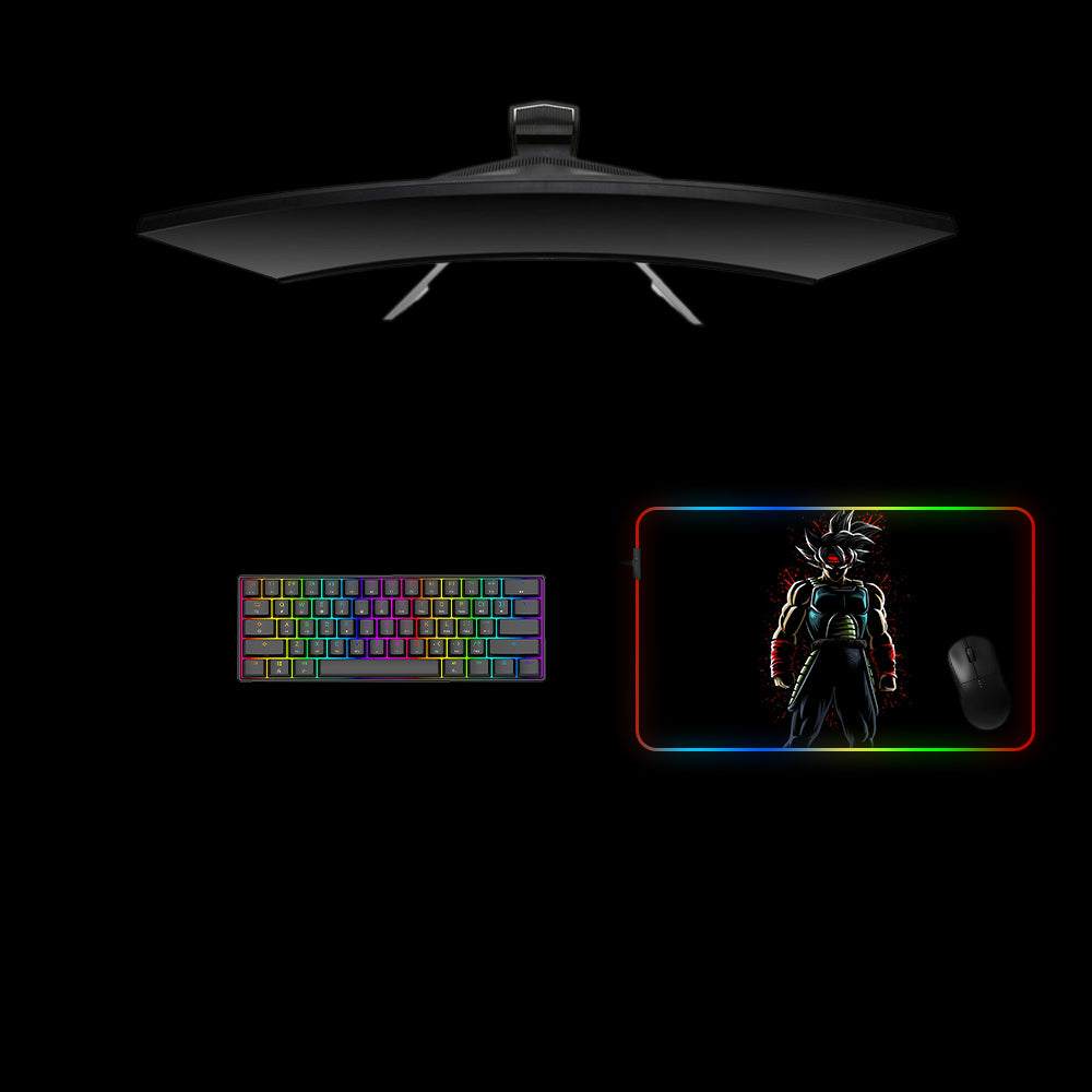 Bardock Red Aura Design RGB Gaming Mouse Pad with LED Strip, M-XXL Size