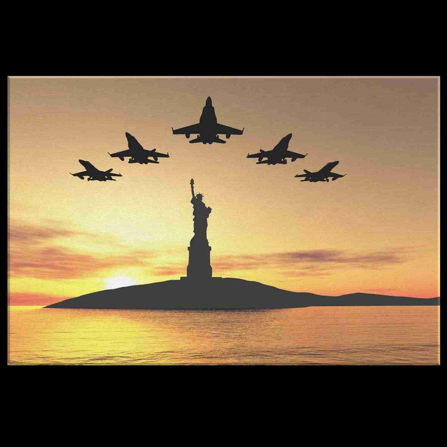 PATRIOTIC SUNSET FLYOVER - CANVAS ART