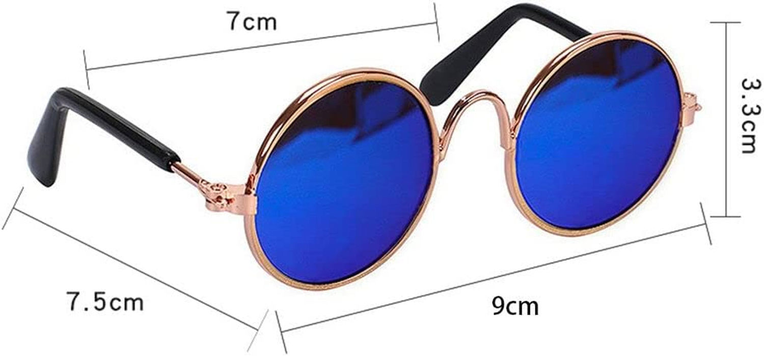 Round Pet Cat Glasses Lovely Sunglasses for Small to Medium Pets with Punk Style (Pink)