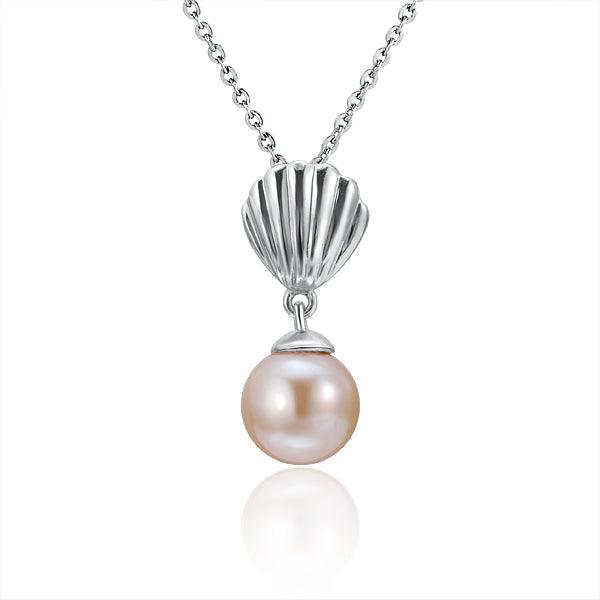Pearl Seashell Pendant - 925 Sterling Silver with Akoya, Freshwater, or Tahitian Pearl