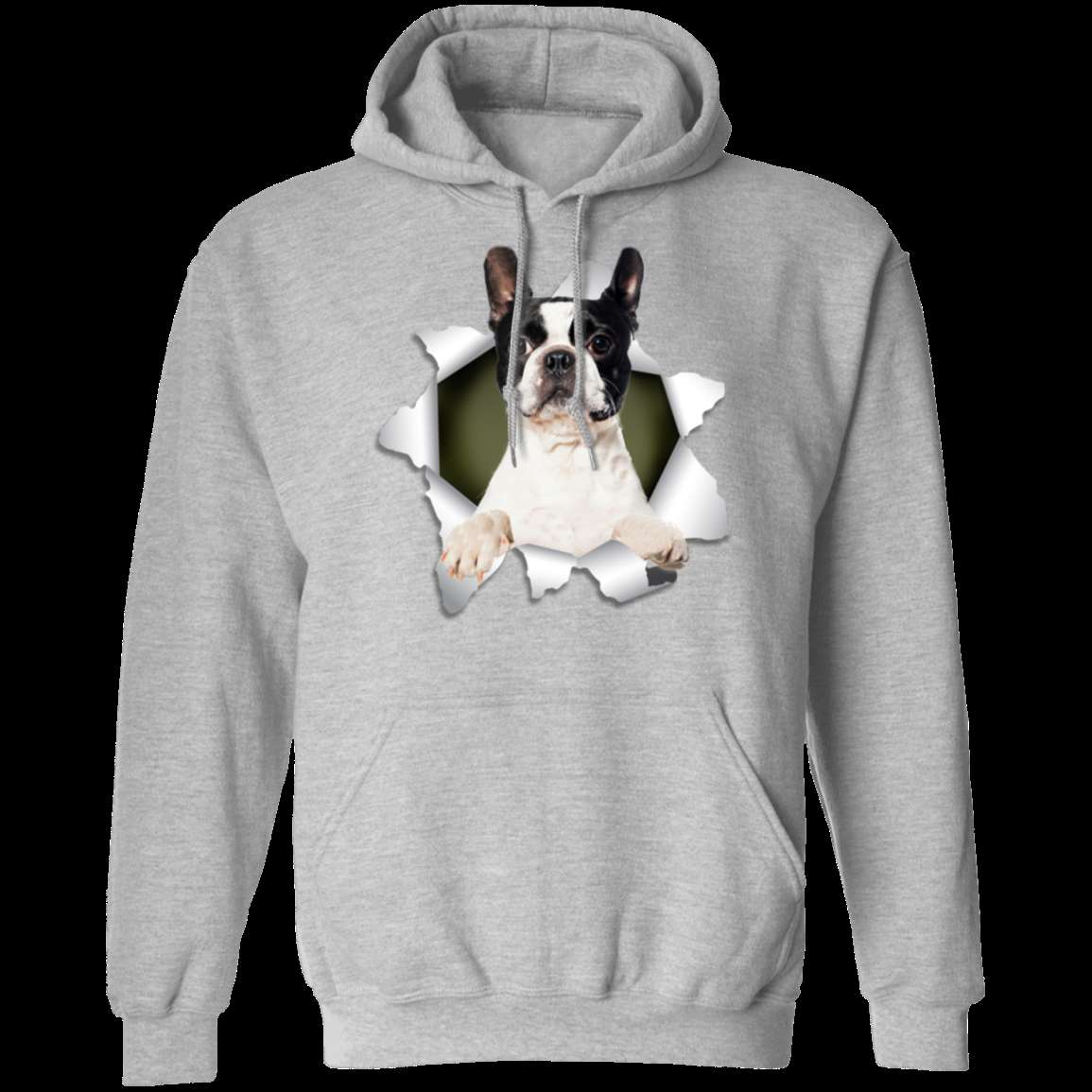 BOSTON TERRIER 3D LADIES Pullover Hoodie - 8 oz