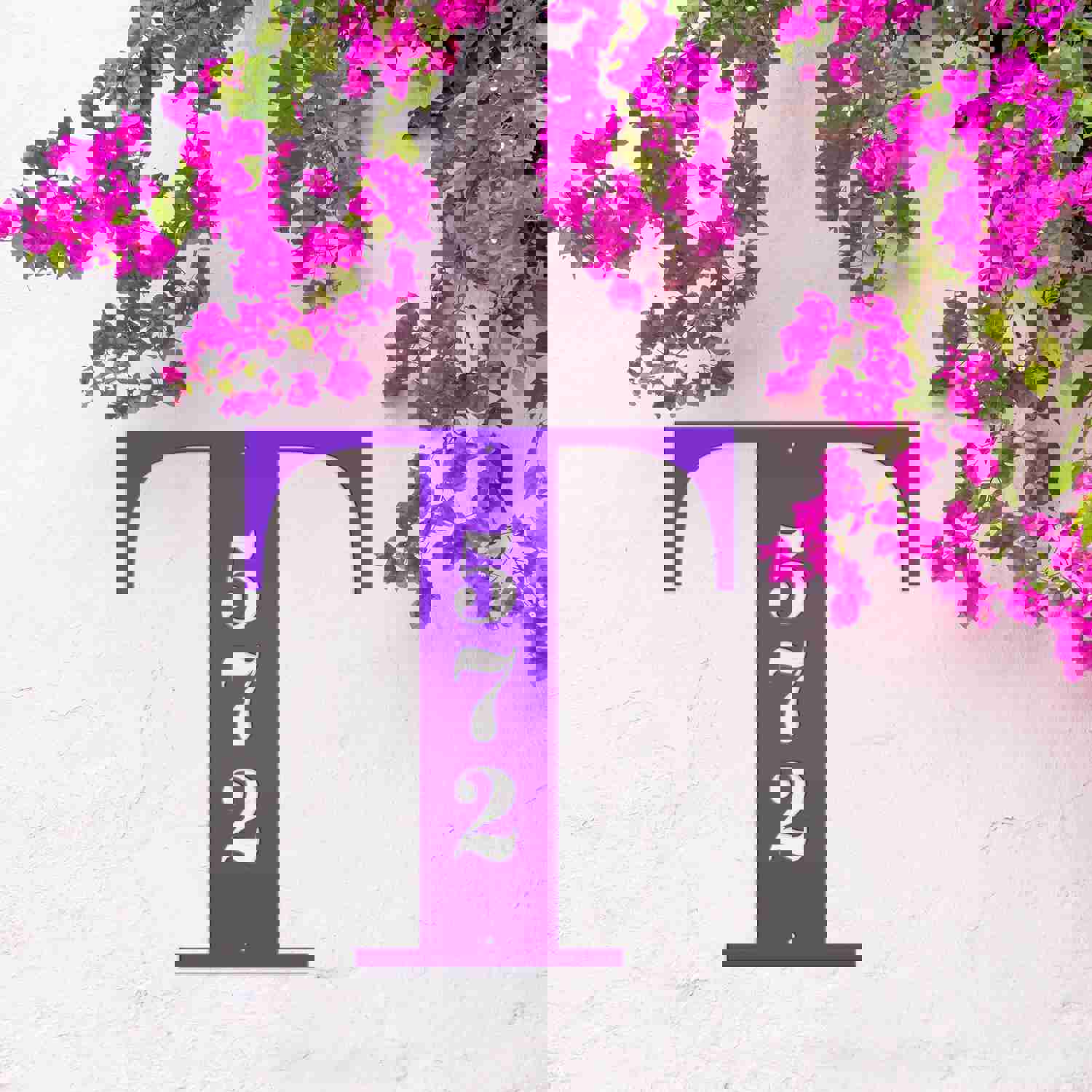 Personalized Monogram House Number Metal Sign - Custom Address Sign for Home, Wedding & Housewarming Gift