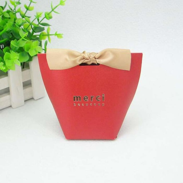50 PCS French Style Merci Beaucoup Wedding Candy Gift Boxes - Elegant Thank You Favors