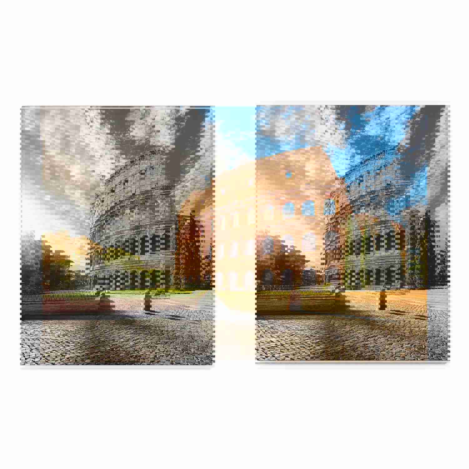 Italy Colosseum in Rome Modern Multicolor Scenic Nature Photography Canvas Wall Art