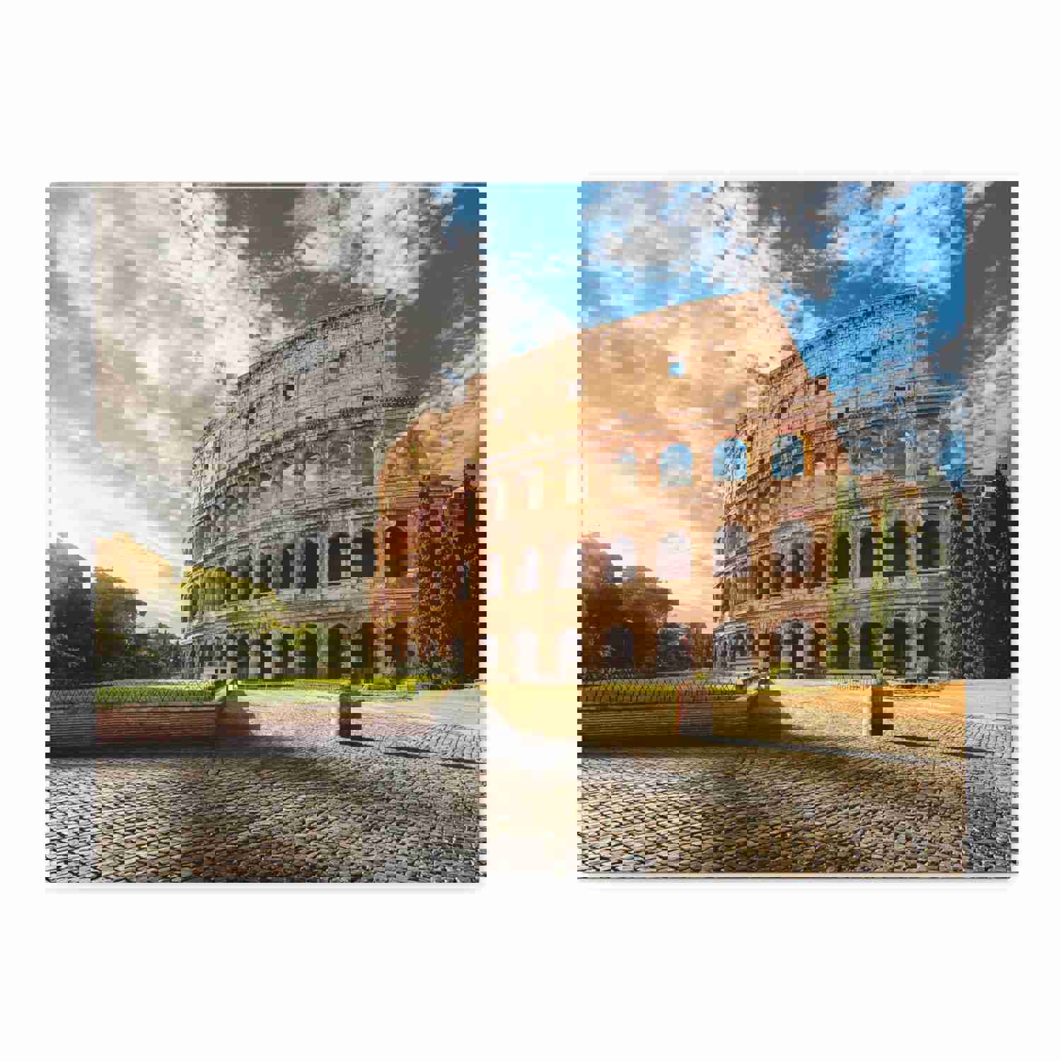 Italy Colosseum in Rome Modern Multicolor Scenic Nature Photography Canvas Wall Art