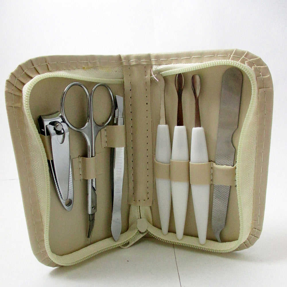 New 7 Pc Pedicure Manicure Set Nail Clipper Cleaner Beauty Kit Case Tools Travel